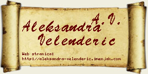 Aleksandra Velenderić vizit kartica